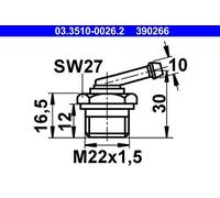 Genuine ATE Brake Line Adapter 81.98110.0010