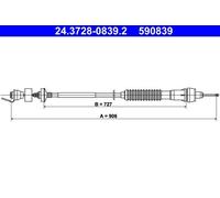 ATE 24.3728-0839.2 Clutch Cable