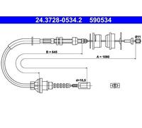 ATE 24.3728-0534.2 Clutch Cable