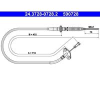 ATE 24.3728-0728.2 Clutch Cable
