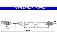 ATE 24.3728-0724.2 Clutch Cable