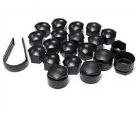 Genuine Audi Alloy Wheel Bolt Nut Caps Covers 17mm Including Removal Tool Puller Tweezers & Locking Bolt Caps MATT BLACK