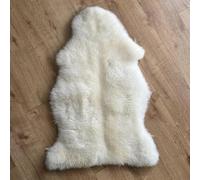 Genuine Australian Sheepskin Rug Ivory White Sheep Skin Rugs Single Pelt Natural 2ft X 3ft (60 cm X 91.4 cm) | White Natural Sheep Skin Throw