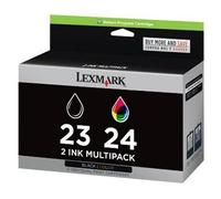 GENUINE AUTHENTIC LEXMARK 23 BLACK LEXMARK 24 COLOUR INK CARTRIDGE TWIN PACK