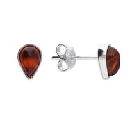 Genuine Baltic Amber Teardrop Stud Earrings - 925 Sterling Silver, Handmade natural Gemstone Earrings for Women, Elegant & Lightweight - I love silver jewellery