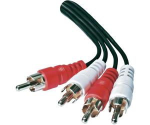Genuine Belkin 2RCA Male Twin 2x Phono to 2x Phono Dual RCA Audio Video AV Cable Lead Wire Connectors 1.5m