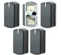 Genuine Belling 444440165 444449563 Oven Cooker Hob Control Switch Knobs (Black / Silver, Pack of 5)