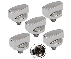 Genuine Belling 444445412 444445413 1000DF Oven Cooker Knob Function Control Switch (Silver/Chrome, Pack of 5 Knobs)