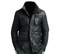 Genuine Black Lamb Leather M-65 Field Military Rambo Desert Storm Coat Jacket (UK, Alpha, M, Regular, Regular, Black)