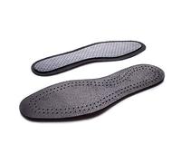 Genuine Black Leather Shoe Insoles with Activated Carbon I Shoe Insole with Odour Control I Breathable (Size: UK 8 / EU 42)