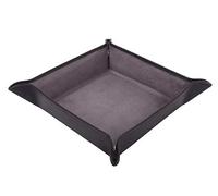 Genuine Black Leather Trinket Tray - Nappa by Pierre Cardin | Storage for Keys Phone Coins Watches Jewellery | Organiser Catchall Valet Tidy Trays