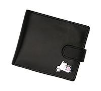 Genuine Black Leather Wallet with a British UK Union Jack Flag Scooter Moped Emblem