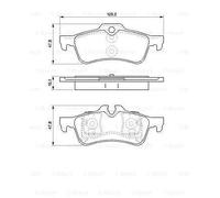 Bosch BP973 - Brake Pads Car Rear Axle - Bosch Quality - Reduced Noise and Dust - ECE-R90 Certified - Copper-Free - 1 Set of 4 Pads - With Accessories