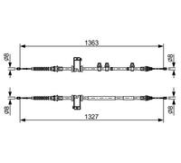 Genuine BOSCH Centre Brake Cable for Ford B-Max RTJC 1.4 Litre (03/2014-12/2018)