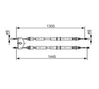 Genuine BOSCH Centre Brake Cable for Ford Fusion HHJA/HHJB 1.6 (11/2004-11/2012)