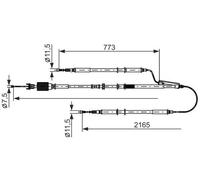 Bosch Brake Cable - 1987482806 - Single