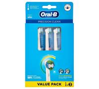 Genuine Braun Oral-B Precision Clean Toothbrush Heads, 3 Heads, White - EB20B3