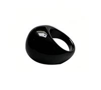 Genuine Brazilian Ice Agate Ring for men Oversized Large Head Unisex Statement Band Ring,Black,18mm
