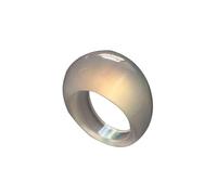 Genuine Brazilian Ice Agate Ring for men Oversized Large Head Unisex Statement Band Ring,White,19mm