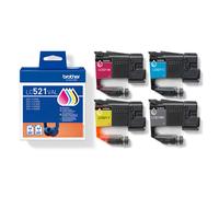 Brother LC521VAL Original Brother LC521 Multipack CMYK Ink Cartridges LC-521VALBP