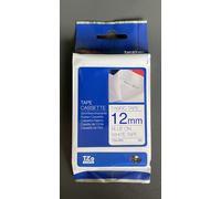 Genuine Brother Fabric Tape - BLUE ON WHITE - TZe-FA3 / 12mm x 3m (INC VAT)
