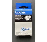 Genuine Brother Label Tape - BLACK ON WHITE - TC-201 / 12mm x 7.7m (INC VAT)