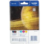 Brother Cyan Magenta Yellow Ink Cartridge Multipack 3 x 6ml (Pack 3) - LC1100RBWBP