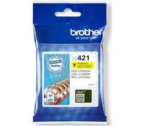 Brother LC-421Y Inkjet Cartridge, Yellow, Single Pack, includes 1 x Inkjet Cartridge, Brother Genuine Supplies