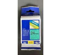 Genuine Brother P-Touch Tape - BLACK ON GREEN LAM TZe-751 / 24mm x 8m (INC VAT)