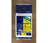 Genuine Brother P-Touch Tape - BLACK ON YELLOW LAM TZe-621 / 9mm x 8m (INC VAT)