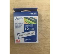Genuine Brother P-Touch Tape Cassette 12mm - TZe-231 - 8m - Black On White Tape