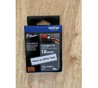 Genuine Brother P-Touch TZe-FX241 - 18mm - Black On White Tape
