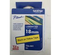 Genuine Brother TZe-641 P Touch Label Tape 18mm Black on Yellow Laminated Tape