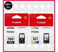 Genuine Canon 560 Black / 561 Colour Ink - For Canon PIXMA Printers