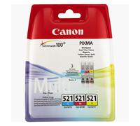 Canon CACLI521CMY Original Canon CLI-521 Cyan, Magenta, Yellow Ink Cartridges (521 CMY) - CLI-521 C/M/Y - 2934B010