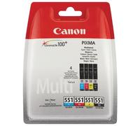 Canon CLI-551 BK/C/M/Y Ink Cartridge + Photo Paper Value Pack