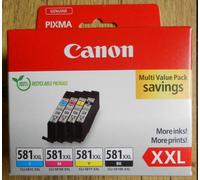 Genuine Canon CLI-581XXL Multipack Cyan Magenta Yellow Black Ink Cartridge