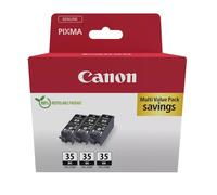 Canon PGI-35 Genuine Black Ink Cartridges, Pack of 3 - Cardboard Pack