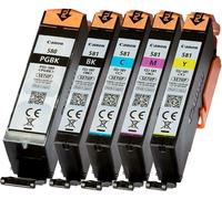 Canon PGI-580BK/CLI-581 BK/C/M/Y Pigment + Ink Cartridge Multi Pack
