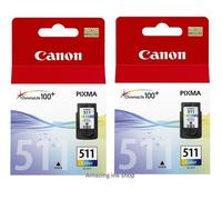Genuine Canon PG510 & CL511, Black & Color Ink Cartridges, PG-510 & CL-511, LOT
