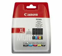 Genuine Canon PGI-550XL BK & CLI-551 BCMY Ink Cartridge Multipack Pixma MG6600