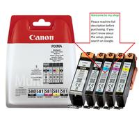 Canon PGI-580BK/CLI-581 BK/C/M/Y Pigment + Ink Cartridge Multi Pack