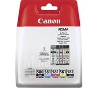 Canon PGI-580BK/CLI-581 BK/C/M/Y Pigment + Ink Cartridge Multi Pack