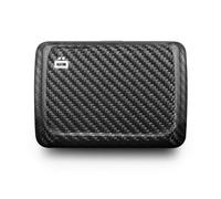Genuine Carbon Fiber Card Holder with Metal Lock, RFID Protection Against Fraud and demagnetization, Compact Wallet, Smart Case Oslo Model