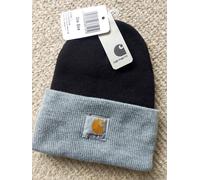 Genuine CARHARTT Black / Grey Heather Cuff BEANIE Hat UNISEX Super Comfy I017982