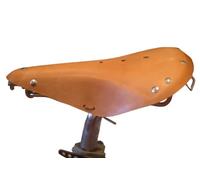Genuine Cow Leather Saddle for BROMPTON in Light Brown