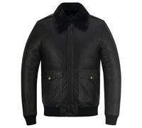 Genuine Cowhide Aviator Leather Jacket - Removable Full Fur Lining - Includes 2 Colour Fur Sets - Extreme Winter Warmth - Black or Brown Mens Bomber Coat (UK, Alpha, L, Regular, Regular, 3, Black)