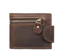Genuine Cowhide Leather Men Wallet Small Mini Card Holder Vintage Portfolio Portomonee Hasp Male Pockect Purse Fashion(Coffee)