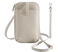 Genuine Cowhide Leather Small Crossbody Bags for Women, Smart Design Phone Bag Wristlet Wallet With Card Slots & 2 Straps, #02 Off White, S, Genuine Cow Leather Phone Bag Wallet