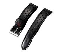 Genuine Cowhide Leather Strap for 6, 5, 4 - Soft Breathable Retro Wristband Compatible with 20mm, 22mm, 18mm Bracelet(Black,20mm)